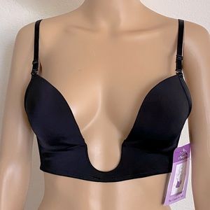 U Plunge Black Bra Size 34D